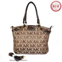 michael kors mk logo signature jacquard groot beige boekentassen Tas Rotterdam z9c8o721